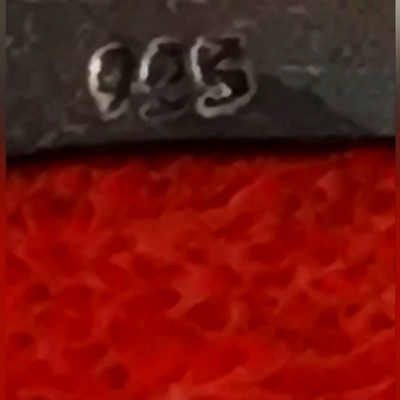 Vintage Sterling Silver Red Sponge Coral Necklace - Picture 5 of 7